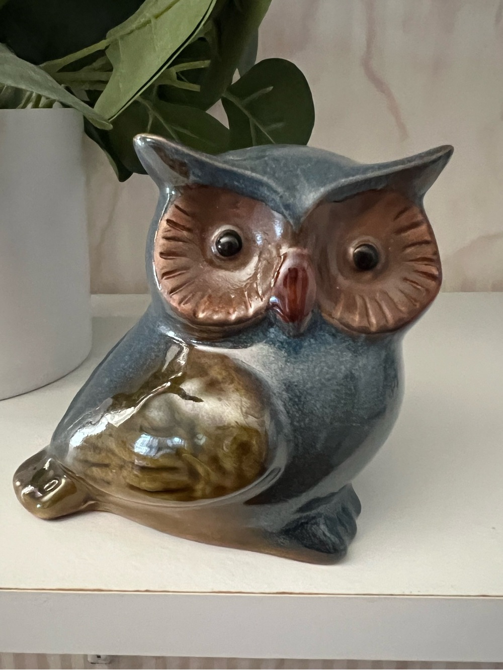 Stoneware Vintage Owl Figurine